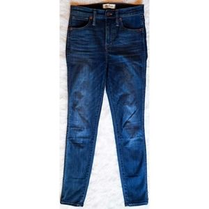 Madewell 10 Inch High Rise Skinny Jeans Blue Denim Stretch